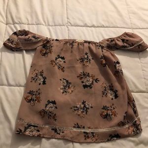 Off the shoulder flower print blouse